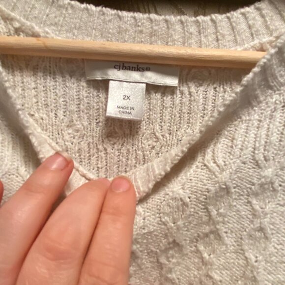 Women's Cream Sweater Size 2XL Cotton-blend Light Academia Gilmore Girls - Picture 3 of 4